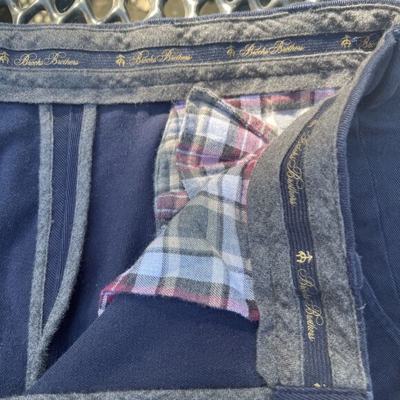 BROOKS BROTHERS Men’s Milano Twill Chino Navy Pants Size 35x28 - Picture 6 of 9